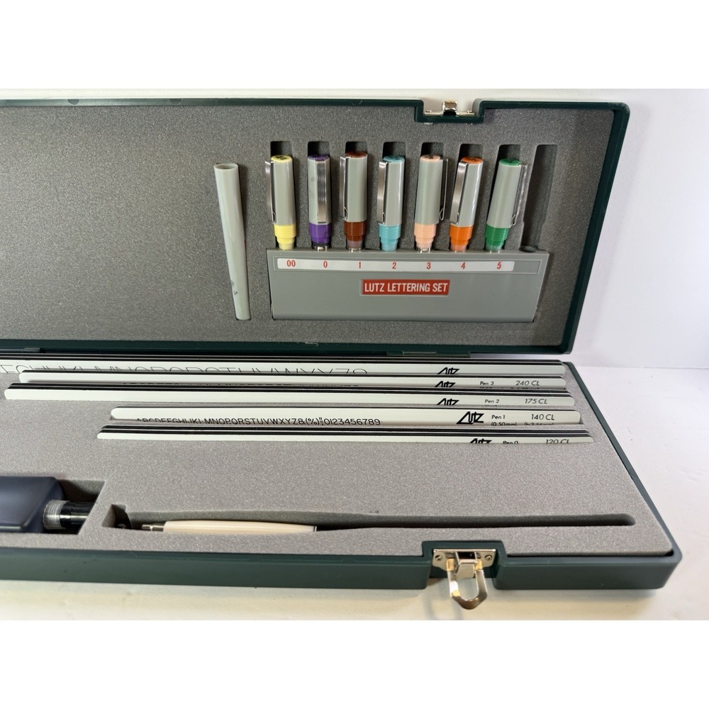 Vintage Lutz No 2 Technical Lettering Set Drafting Architect Engineering Kit - Picture 4 of 10